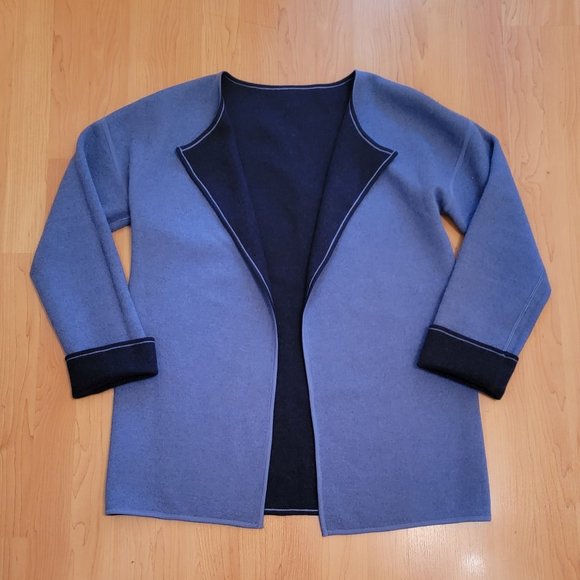 ** NWT ** Modern Soul Reversible Wool Open Front Cardigan/Jacket - Picture 2 of 9